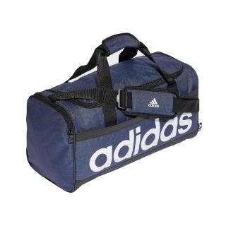【adidas 愛迪達】包包 Essentials Duffle 男女款 藍 白 健身包 行李袋 手提 側背 大容量 愛迪達(HR5353)