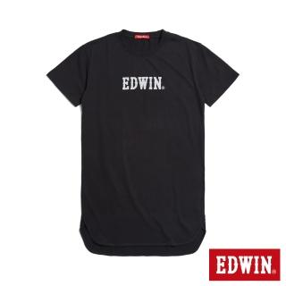 【EDWIN】女裝 人氣復刻款 運動LOGO短袖T恤(黑色)