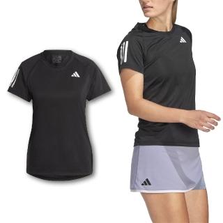 【adidas 愛迪達】網球上衣 Tennis Club 黑 白 女款 運動 短袖 短T 吸濕排汗 愛迪達(HS1450)