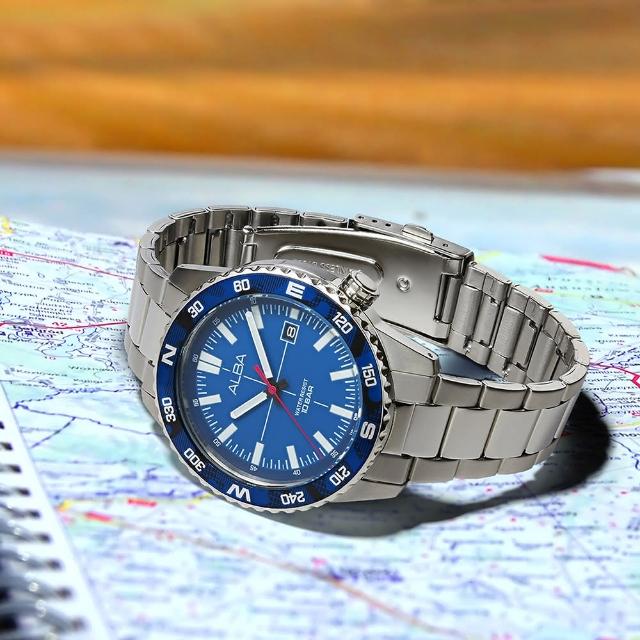 【ALBA】雅柏 旅行戶外手錶-藍/42.6mm(AS9Q19X1/VJ42-X335B)