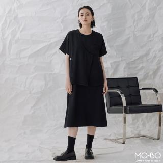 【MO-BO】假兩件式剪裁寬鬆洋裝