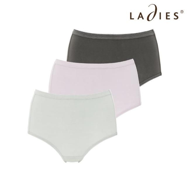 【Ladies 蕾黛絲】蕾黛絲-精梳棉褲三件包高腰內褲 M-EQ(灰綠/沉紫/深灰)