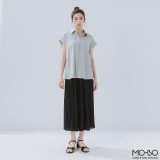 【MO-BO】簡約生活折袖襯衫上衣