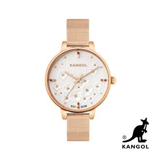 【KANGOL】英國袋鼠│繁花似錦浮雕腕錶 / 手錶 - KG72533-06Z(珍珠白)