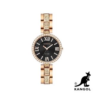 【KANGOL】英國袋鼠│優雅女爵羅馬晶鑽錶 / 手錶 / 腕錶 - KG73233-02Z(曜石黑)