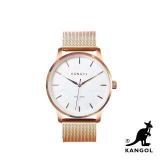 【KANGOL】英國袋鼠│簡約刻紋米蘭錶 / 手錶 / 腕錶 - KG71838-06Z(玫瑰金)