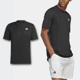 【adidas 愛迪達】短袖 Tennis Club 男款 黑 白 吸濕排汗 運動上衣 短T 愛迪達(HS3275)