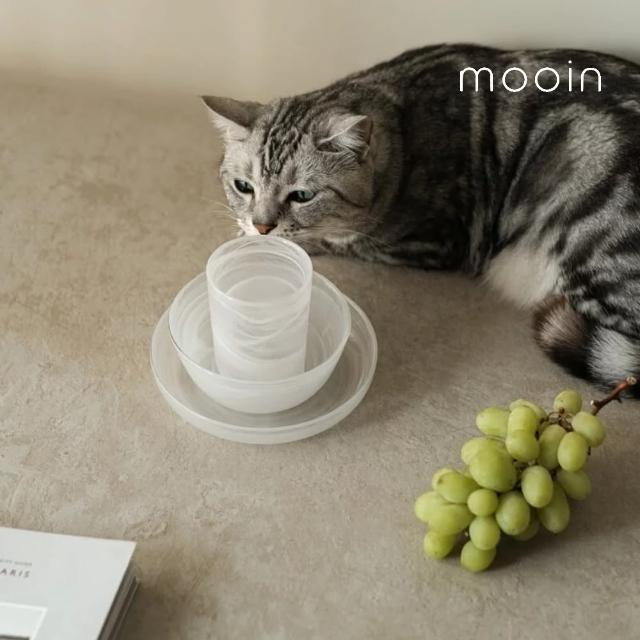 【mooin】白霧玻璃杯盤組(冷餐碗 冷水杯 冷餐盤)