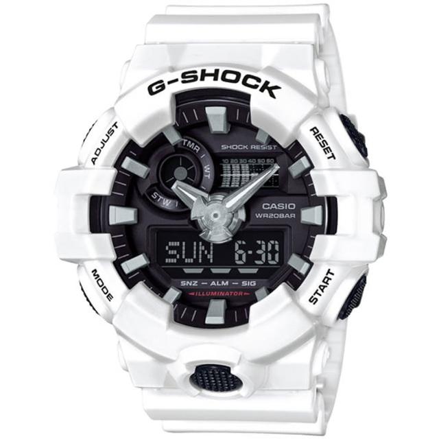 【CASIO 卡西歐】G-SHOCK  街頭潮流雙顯手錶 畢業 禮物(GA-700-7A)