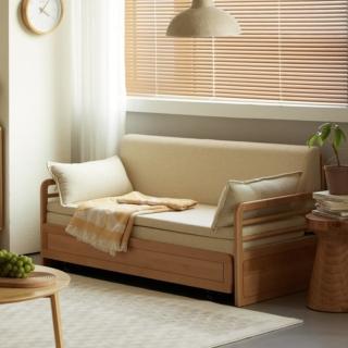 【橙家居·家具】艾米蘭系列1.5米實木軟包沙發床 MLB-G6061(售完採預購 沙發床 實木沙發 木框沙發)