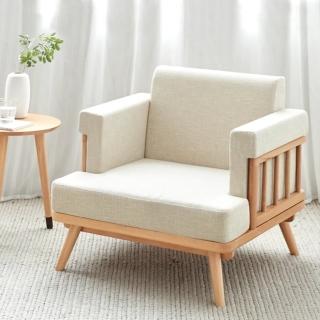 【橙家居·家具】愛爾蘭系列單人軟墊木框實木沙發 ARL-E7061(售完採預購 木框沙發 軟墊椅 客廳椅 單人位)