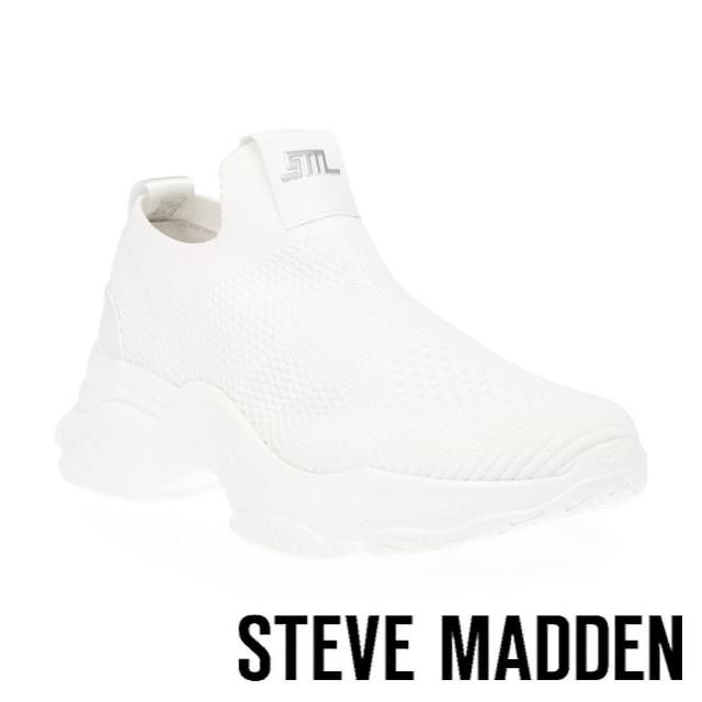【STEVE MADDEN】MOVIN ON 透氣網布運動休閒鞋(白色)