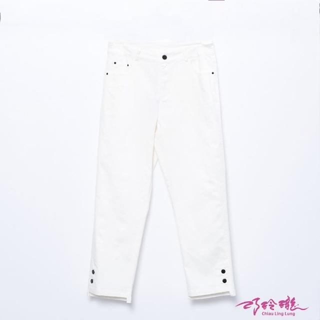 【巧玲瓏】純白鈕釦造型長褲2012338