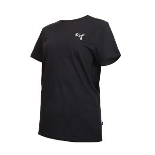【PUMA】BETTER ESS 女基本系列織標短袖T恤-歐規 休閒 慢跑 上衣 純棉 黑白(67598601)