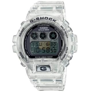 【CASIO 卡西歐】G-SHOCK 40週年限定 獨特透視錶面 半透明 經典三眼 數位系列 DW-6940RX-7_50mm