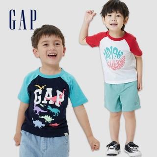 【GAP】男幼童 Logo印花插肩短袖T恤 布萊納系列-多色可選(595299&663665)