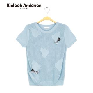 【Kinloch Anderson】小熊織紋蝴蝶結針織上衣 金安德森女裝 KA078901150(水藍)