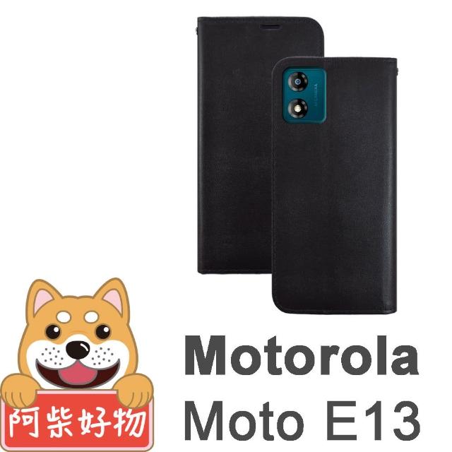 【阿柴好物】Motorola Moto E13 經典仿牛皮多卡位站立皮套