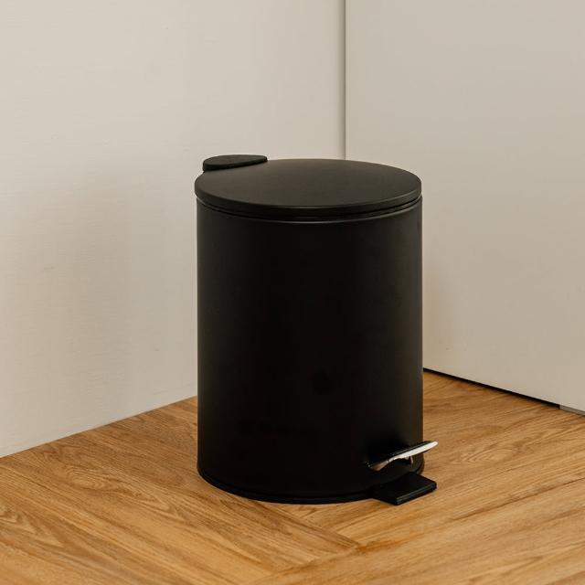 【ikloo 宜酷屋】簡約啞光磨砂腳踏式垃圾桶5L-2色可選(腳踏式/緩衝蓋/獨立內桶/垃圾桶/臥室垃圾桶)