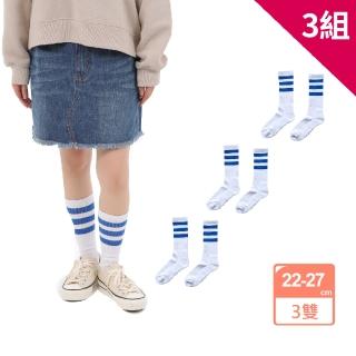 【M&M 日本製】CS12 厚底毛巾藍色條紋襪 男女通用1雙/組-3組(日本進口)