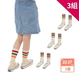 【M&M 日本製】CS10 厚底毛巾紅色條紋襪男女通用1雙/組-3組(日本進口)