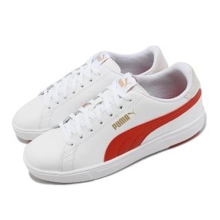 【PUMA】休閒鞋 Serve Pro Lite 男鞋 白 紅 皮革 彎刀 小白鞋(374902-19)