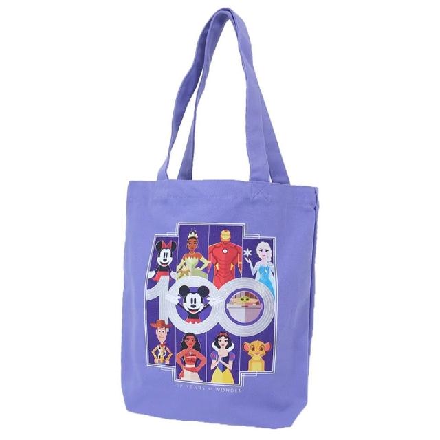 【Marushin 丸真】迪士尼100週年系列 帆布托特包 角色 紫色