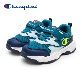 【Champion】運動鞋 童鞋 中童 兒童 魔鬼氈 WAVELET 藍綠