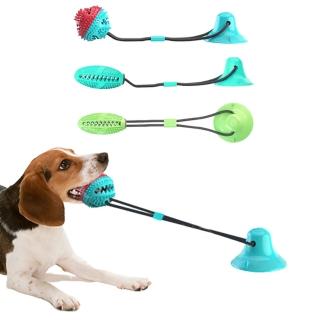 【YING SHUO】寵物誘食潔牙球 吸盤拉力玩具球(耐咬互動 漏食器 遛狗 磨牙 刷牙)
