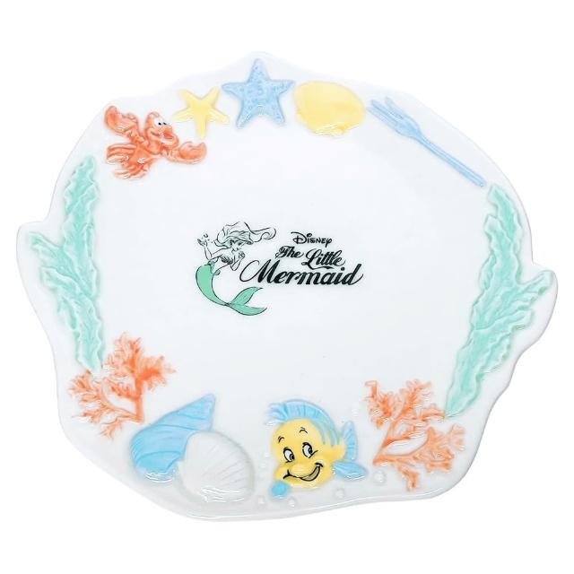 【sunart】迪士尼 小美人魚 海洋浮雕陶瓷盤子 海底世界(餐具雜貨)