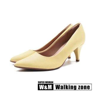 【WALKING ZONE】女 SUPER WOMAN 空姐系列 尖頭時尚經典高跟鞋 女鞋(淺黃)