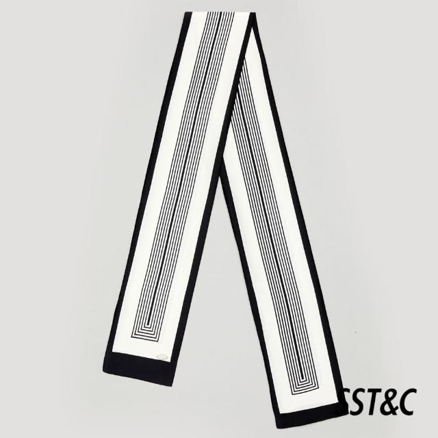 【SST&C 最後55折】黑色方型小領巾9662305009