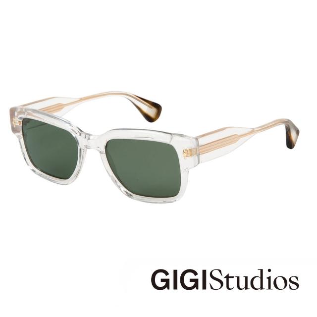 【GIGI Studios】特色垂直金飾偏光太陽眼鏡(透明 - DALI-6647/8)