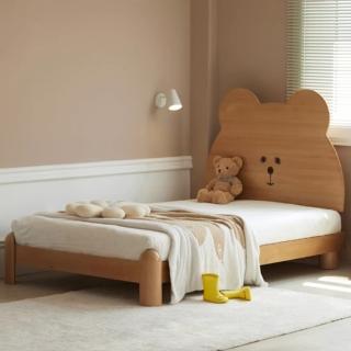 【橙家居·家具】艾勒系列5尺*2.0米小熊床架B款 AL-E201B(售完採預購 實木床架 兒童床架 床架 單人床)