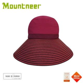 【Mountneer 山林】中性 透氣抗UV草編帽《深桃紅》11H06/抗UV/遮陽帽(悠遊山水)