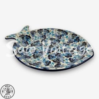 【SOLO 波蘭陶】CA 波蘭陶 23CM 魚型盤 彩藍三色堇系列 CERAMIKA ARTYSTYCZNA