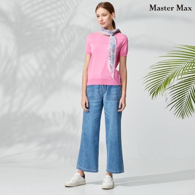【Master Max】寬領上片洞洞短袖針織上衣(8318030)
