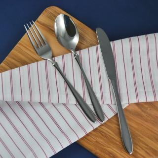 【SALUS】日本製 曲線柄餐具-餐匙 餐叉(餐具 不鏽鋼 刀子 叉子 湯匙 下午茶 茶具)