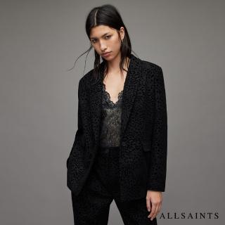 【ALLSAINTS】LAILA LEO 低調豹紋雙排扣羊毛西裝外套 WT051X(舒適版型)