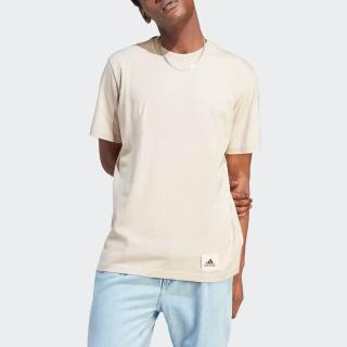 【adidas 愛迪達】M LNG TEE Q3 男 短袖 上衣 T恤 休閒 素色 寬鬆 棉質 米(IM0482)