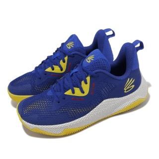 【UNDER ARMOUR】籃球鞋 Curry HOVR Splash 3 男鞋 藍 黃 支撐 緩震 運動鞋 UA(3026899400)