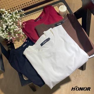 【HONOR 山形屋】寬鬆短袖上衣-紅/黑/咖啡/白(MOMO獨家限定)