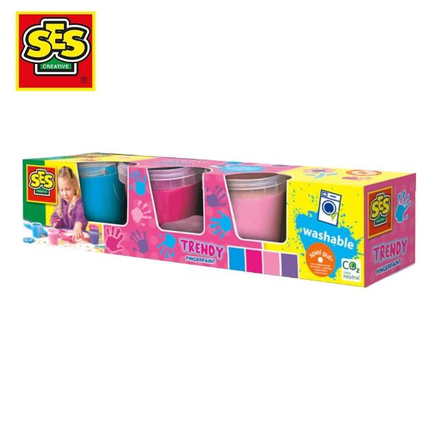【荷蘭SES】幼兒手指畫彩繪粉色系顏料組4色x145ml(00304)