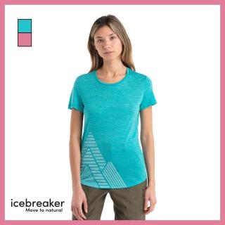 【Icebreaker】女 Sphere II Cool-Lite 圓領短袖上衣 山峰起伏-AD150(排汗衣/底層衣/美麗諾羊毛衣/T恤)