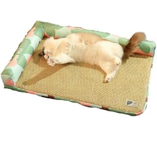 【Animali】寵物涼感夏日草蓆床墊小窩(涼感 床墊 軟墊 透氣三明治蜂窩網眼結構)