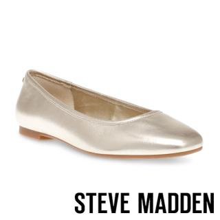 【STEVE MADDEN】VALISA 素面皮革平底娃娃鞋(金色)