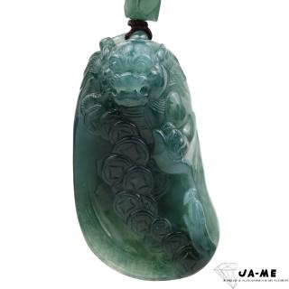 【JA-ME】天然A貨翡翠緬甸老藍水吞金獸項鍊(618/年中慶/送禮)