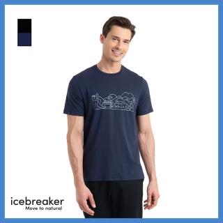 【Icebreaker】男 天絲混紡棉圓領短袖上衣 滑雪之旅-JN150(底層衣/排汗衣/美麗諾羊毛衣/旅行)