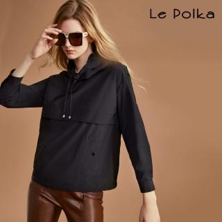 【Le Polka】俐落帥氣運動立領上衣-女