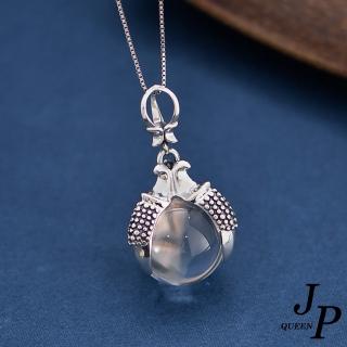 【Jpqueen】個性龍爪水晶球泰銀中性項鍊單墜子(銀色)